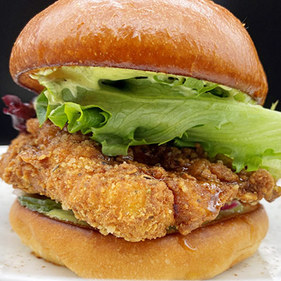 Paella Crusted Chicken Sandwich